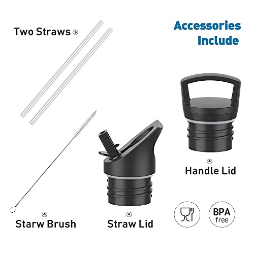 Arslo Stainless Steel Double Wall Water Bottles 20 Ounce, Vacuum Insulated Bottle With Straw Lid, Insulated Water Bottle Keeps Water Cold for 24 Hours, Hot for 12 Hours, Hiking, Sports - Image 5