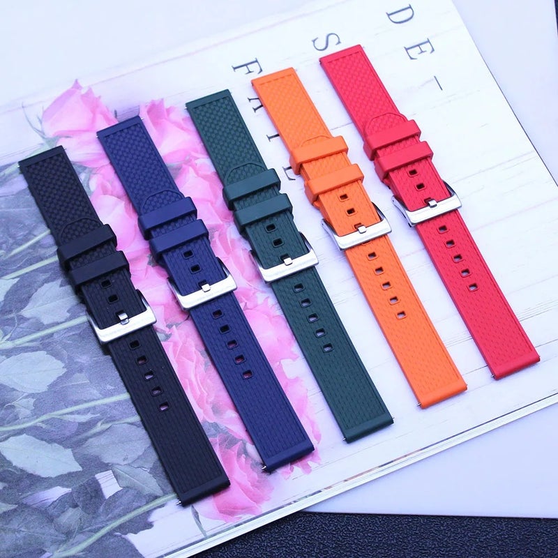 Bluejw Sports Replacement Straps – FKM Rubber Watch Strap 18mm 20mm 22mm Quick Release for Diving Watches, Durable & Comfortable Replacement Band - Image 4