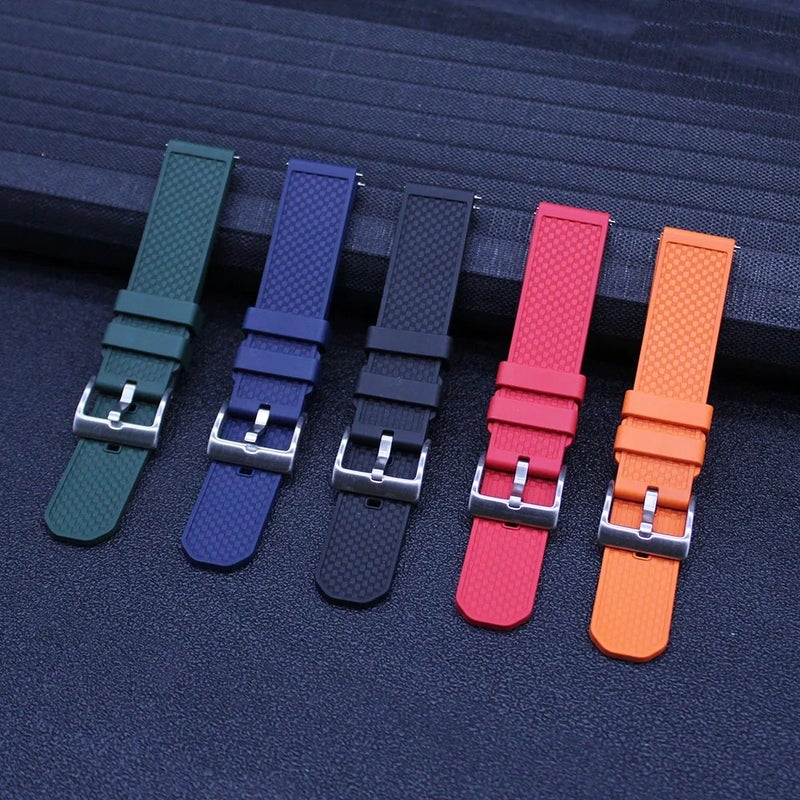 Bluejw Sports Replacement Straps – FKM Rubber Watch Strap 18mm 20mm 22mm Quick Release for Diving Watches, Durable & Comfortable Replacement Band - Image 3