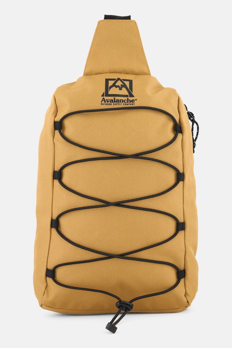 Avalanche Men Brand Logo Single Handed Sling Backpack, Tan - Image 1