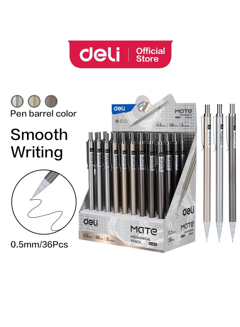 Deli Deli E6490 Mechanical Pencil 0.5mm, Assorted Colors, 36pcs – ideal for smooth writing  - Image 2