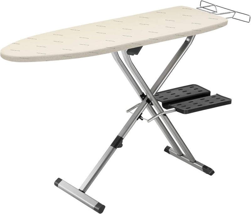 Rowenta Rowenta Pro Compact Ironing Board with Hanger Rack 18 x 54 Inches Space Saving Folding 4 Legs IB9100Beige  - Image 1