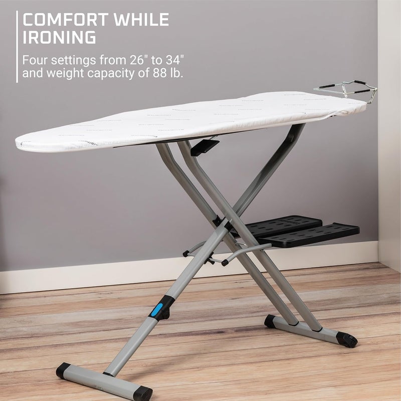 Rowenta Rowenta Pro Compact Ironing Board with Hanger Rack 18 x 54 Inches Space Saving Folding 4 Legs IB9100Beige  - Image 4