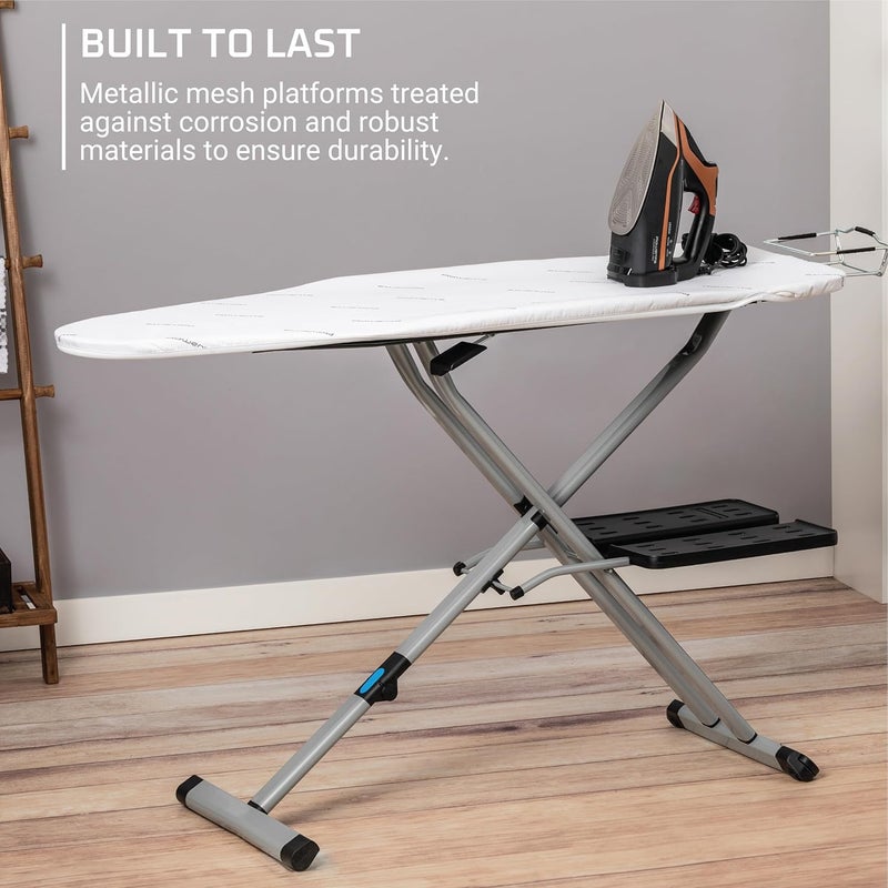 Rowenta Rowenta Pro Compact Ironing Board with Hanger Rack 18 x 54 Inches Space Saving Folding 4 Legs IB9100Beige  - Image 5