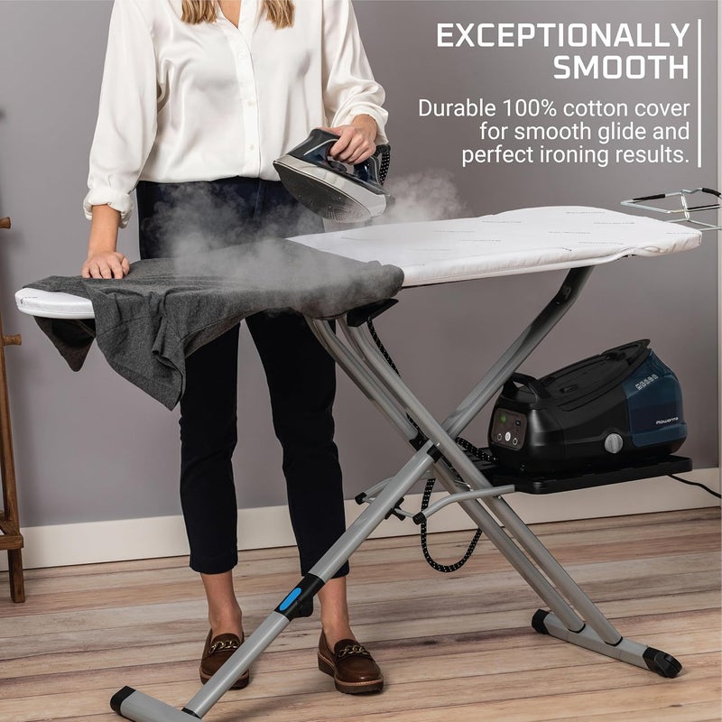 Rowenta Rowenta Pro Compact Ironing Board with Hanger Rack 18 x 54 Inches Space Saving Folding 4 Legs IB9100Beige  - Image 3