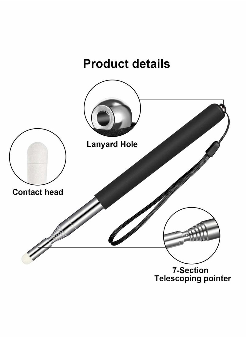 Excefore - Retractable Teaching Pointer Presenter Whiteboard Pointer and Lanyards with 6 Pieces Extra Felt Nibs - Image 1