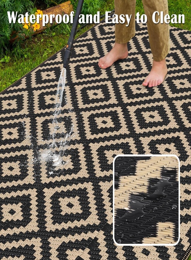 Mattitude Waterproof Outdoor Rug 5x8 Ft Outdoor Plastic Straw Rug Reversible Patio Rug Large Outdoor Carpet Area Rug for Patio Backyard Picnic Beach Camping RV Blue - Image 4