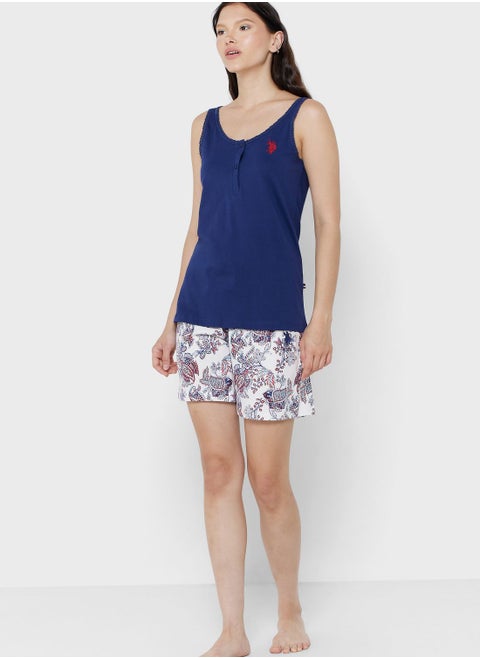 Logo Knitted Tank & Pyjama Set