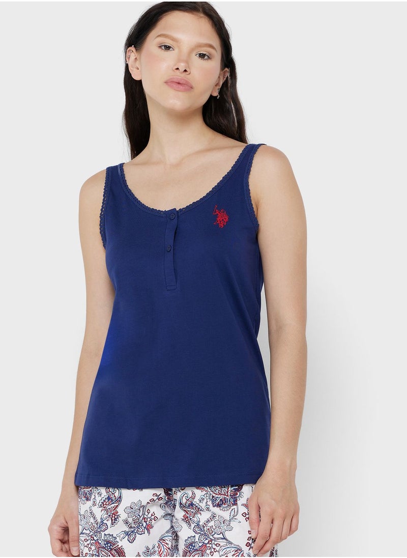 Logo Knitted Tank & Pyjama Set