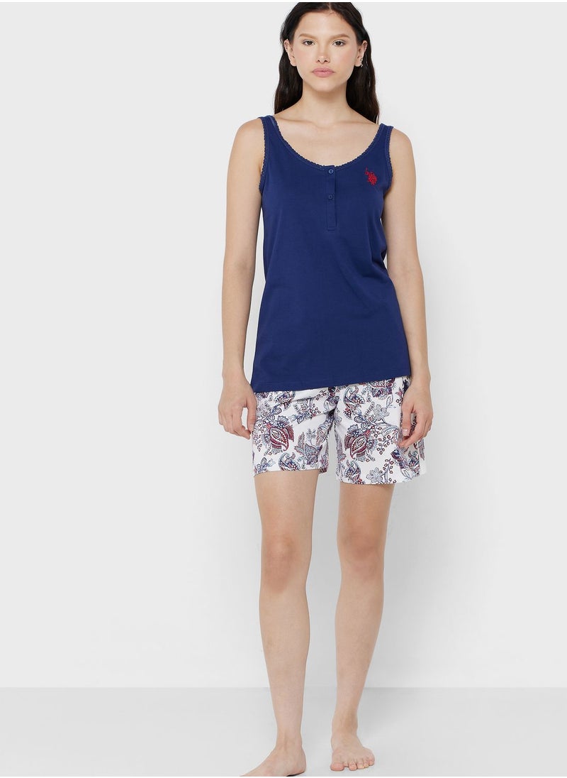 Logo Knitted Tank & Pyjama Set