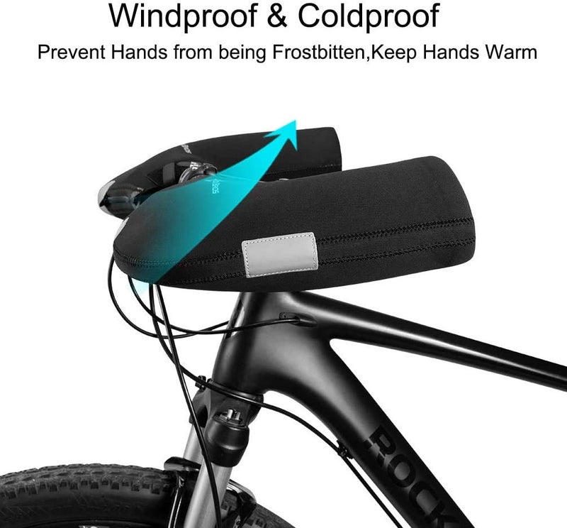 ROCKBROS Bike Handlebar Mittens Bicycle Pogies Winter Thermal Cover Cycling Hand Warm Windproof Cold Weather Mittens for MTB Mountain Bike Motor - Image 3