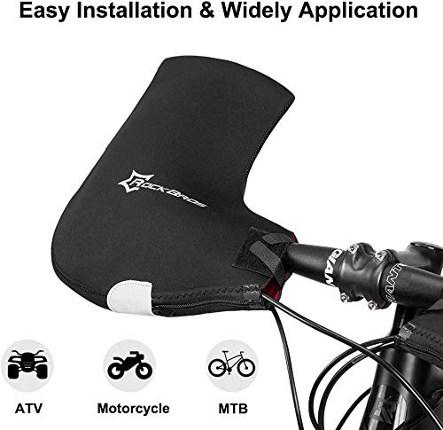 ROCKBROS Bike Handlebar Mittens Bicycle Pogies Winter Thermal Cover Cycling Hand Warm Windproof Cold Weather Mittens for MTB Mountain Bike Motor - Image 4