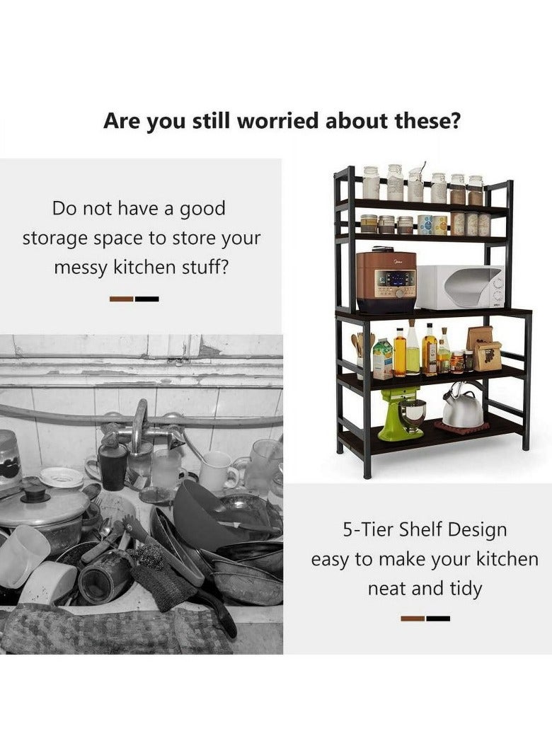 Home Gallery 5-Tier Storage Shelf Unit Brown  - Image 4