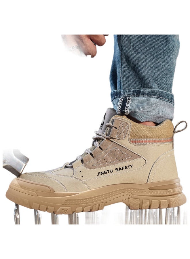 Jingtu Safety Shoes For Men, High-Top, Steel Toe Cap, Puncture-Resistant, Wear-Resistant, Safety Work Functional Shoes E3086-J 43 - Image 1