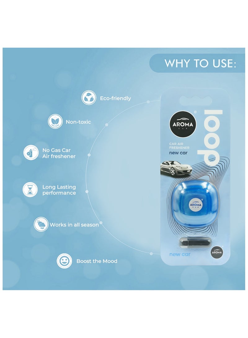 Aroma Car Air Freshener Loop New Car  Scent – Compact Design, Long-Lasting Freshness, Easy to Use Car Vent Clip, Neutralizes Odors Effectively - Image 4