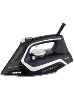 Dry and Wet Steam Iron With Self-clean function Adjustable Temperature Control Ceramic Soleplate 2200W Black