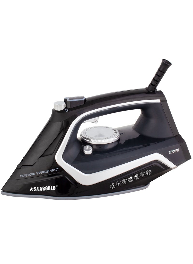 Stargold - Dry and Wet Steam Iron With Self-clean function Adjustable Temperature Control Ceramic Soleplate 2200W Black - Image 1