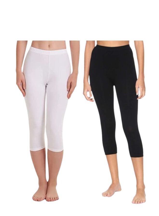 Carina Plain bermuda short leggings for women with high elastic waist, high-quality materials, good ventilation and soft to the touch, (2 pieces)  - Image 1