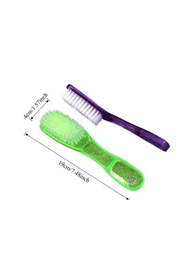 2pcs Random Color Large Crystal Plastic Shoe Brush Sleek Design Longlasting - Image 2