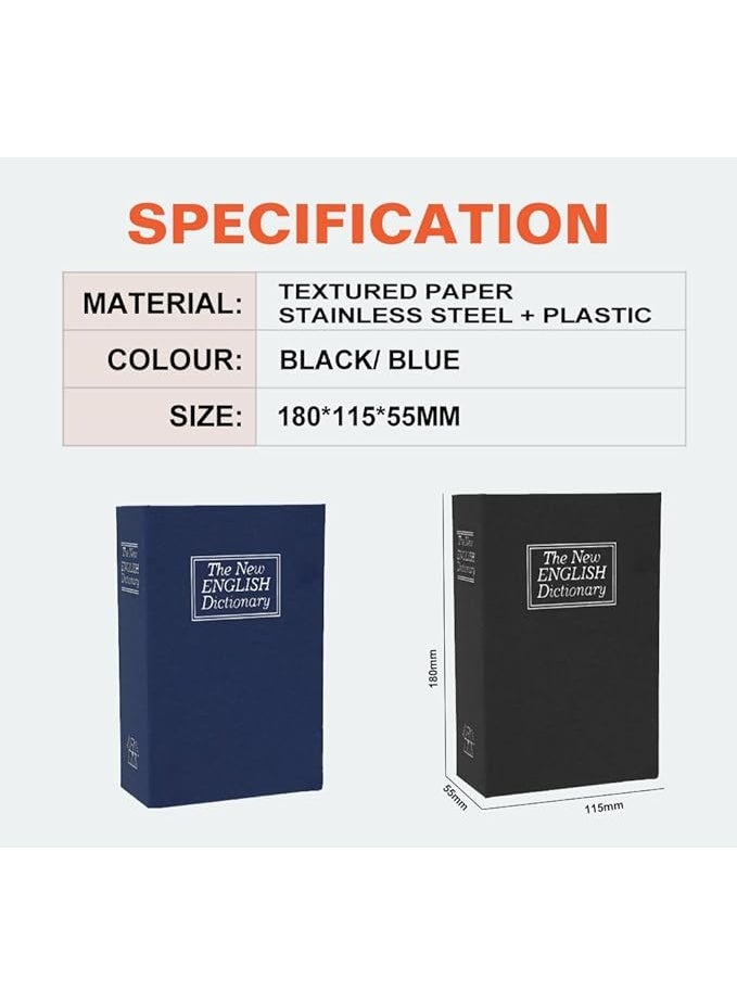 Book Safe, Money Hiding Box, Diversion Book Safe for Saving Coins, Bank Cards, ID Cards, Documents, Jewelry, Black - Image 4