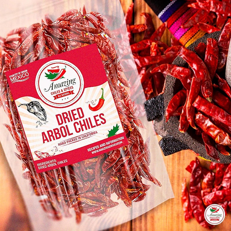 Amazing Chiles & Spices فلفل حار وتوابل مذهلة - مجموعة 6 عبوات مجففة - أنشو، غواخيلو، باسيللا، أربول، تشيبوتلي، كاسكابل (24 أونصة إجمالي) - Image 3