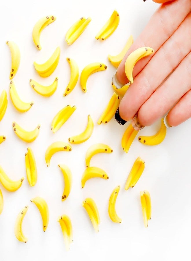 GOUDOGEDC 30Pcs Yellow Mini Plastic Artificial Bananas 1/12 Scale Dollhouse Accessories, Realistic Miniature Fruit Models for Fairy Garden Kitchen Decor & DIY Crafts - Image 4