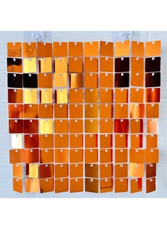 Arabest 1 x 5 pcs Square Sequin Wall Panel Gatesby Wedding Decor Mirror orange jx-2253 