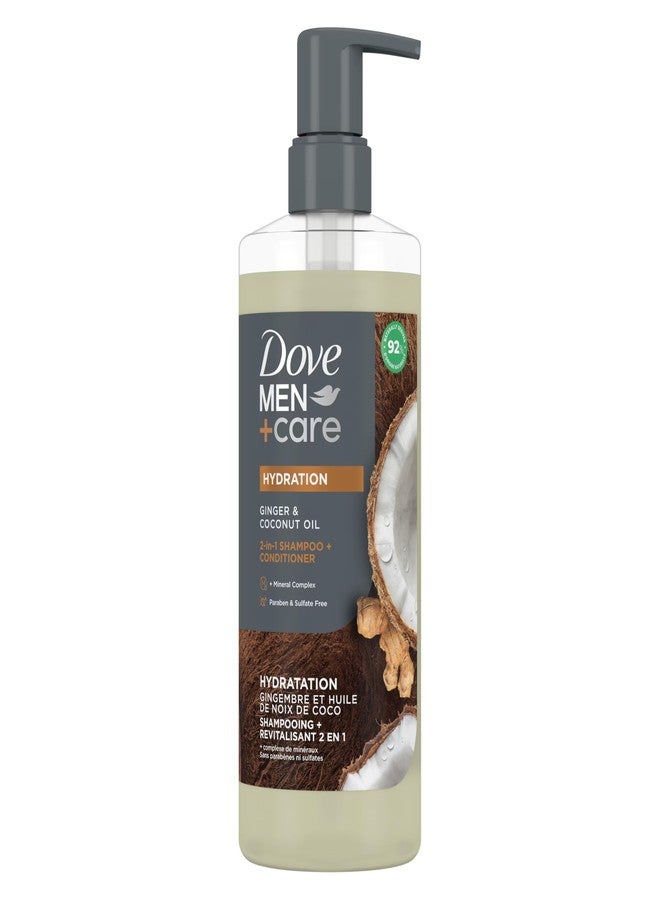 Dove Men+Care DOVE MEN + CARE 2-in-1 Shampoo + Conditioner Ginger & Coconut Oil for Hydrated Hair, +Mineral Complex, 17.5 oz - Image 1