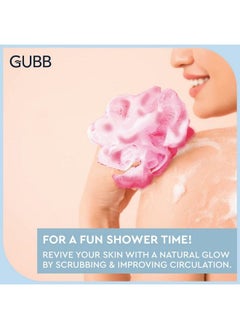 GUBB Lux Sponge Loofah Soft & Fluffy With Multiple Layers Of Fibrous Matrix For A Fun Shower Time ; Bath Shower Loofah Sponge Pouf Body Scrubber Exfoliator (Set Of 4)  - Image 5