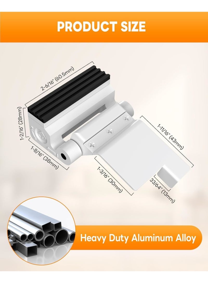 SYOSI Door Reinforcement Lock, Portable Travel Safety Lock for Inward Swing Doors, No Drill Easy Install Extra Latch, Withstand 800lbs for Home Apartment Hotel Security, White 1PC - Image 5