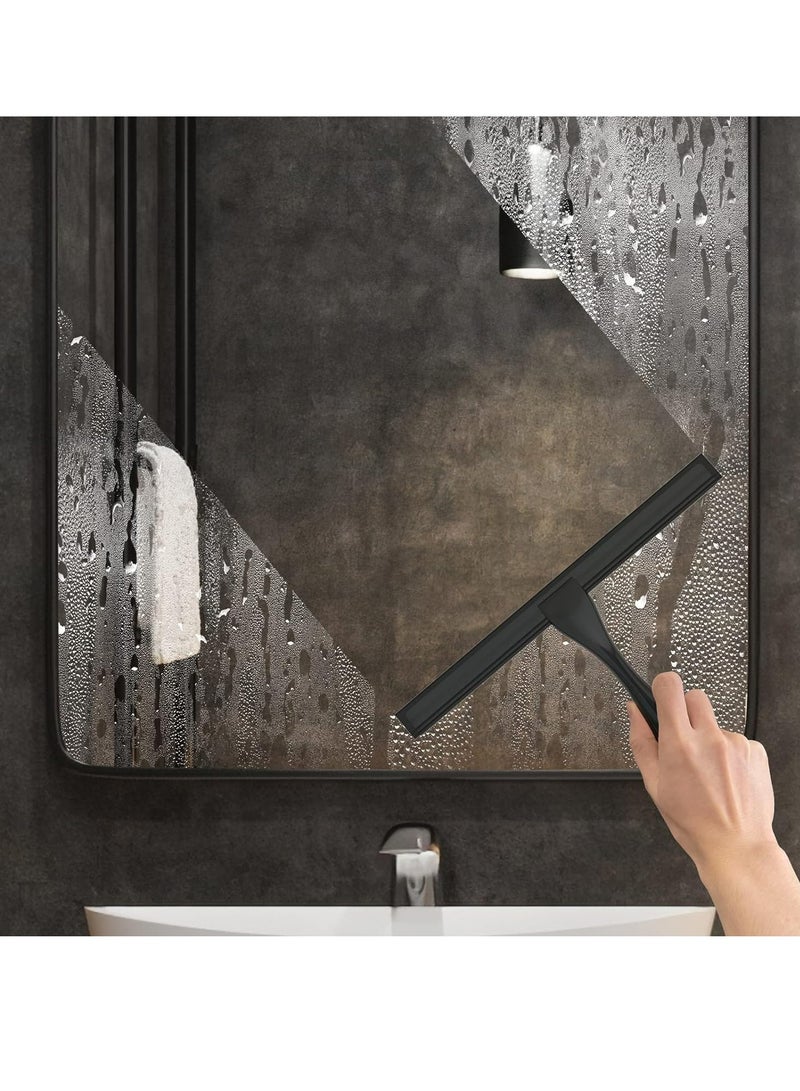 Loquat All-Purpose Stainless Steel Shower Squeegee Window Mirror Squeegee with Adhesive Hook for Glass Doors, 10 inch - Image 4