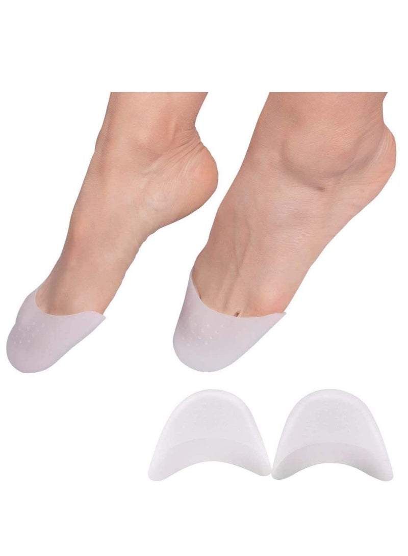 SYOSI Silicone Gel Toe Caps,  Soft Silicone Gel Toe Protectors Covers Toe Caps Metatarsal Pads Ballet Pointe Pads with Forefoot Cushion Ballet Pointe Dance High Heel Shoe Pads, 2 Pairs - Image 1