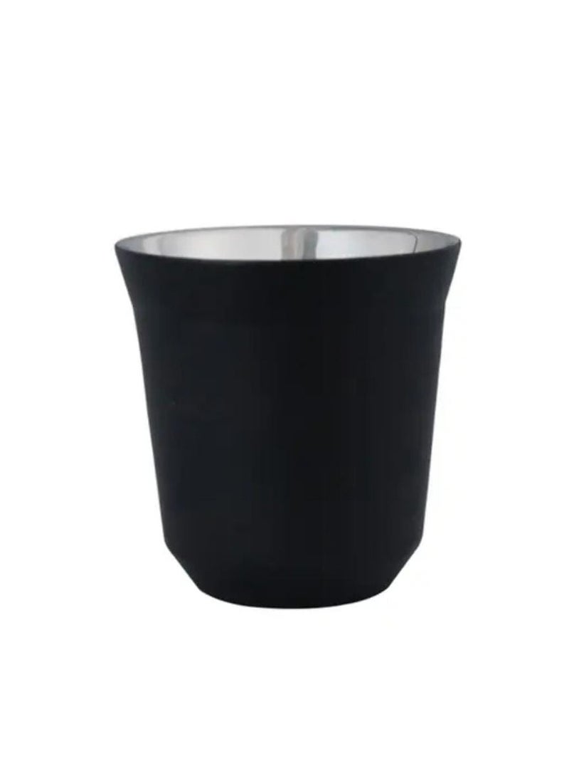 Liying Stainless Steel Espresso Cup Double Wall Insulated Coffee Mug 80ml Metal Cup for Milk, Tea Cups, Office Water Mugs (Black)  - Image 1