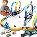 LILYBUDS Toy Car Track Gift Set for Boys Kids Age 35 47 812 Long Race Tracks with 4 Action Loops and 4 HighSpeed Slot DieCast Race Cars 35 Pieces Race Tracks to Create Multiple Configurations - Image 3