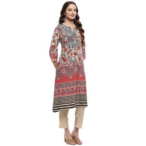 Biba Beige Crepe Straight Suit Set - Image 2