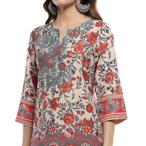 Biba Beige Crepe Straight Suit Set - Image 3
