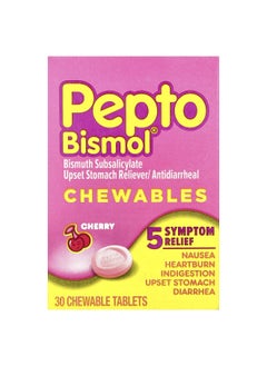 Pepto Bismol Pepto Bismol, Chewables, Cherry, 262 mg, 30 Chewable Tablets  - Image 1