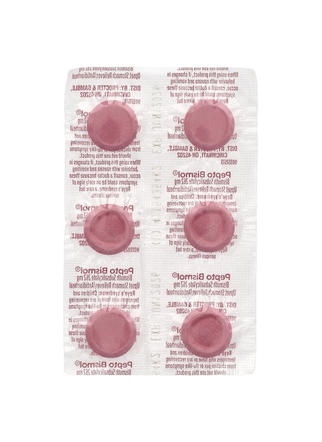 Pepto Bismol - Pepto Bismol, Chewables, Cherry, 262 mg, 30 Chewable Tablets - Image 1