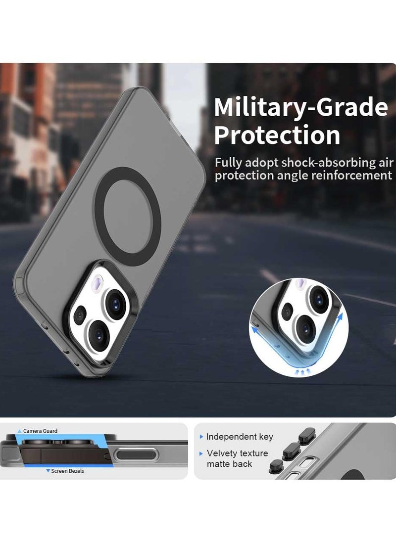 General Frosted Magnetic Case Compatible with OPPO Reno 13 5G, Supports Wireless Charging, Four Corner Airbag Anti Drop Clear Shell Cover for OPPO Reno 13  - Image 2