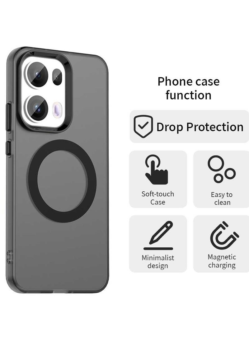 General Frosted Magnetic Case Compatible with OPPO Reno 13 5G, Supports Wireless Charging, Four Corner Airbag Anti Drop Clear Shell Cover for OPPO Reno 13  - Image 4