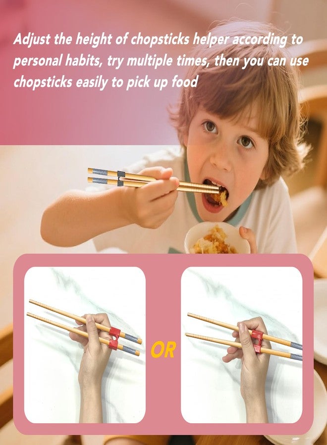 EAEDMY 7 Pairs Training Kid Adult Chopsticks and Trainers for Beginners, Japanese Wooden Beginners Training Chopsticks Helpers Set, Reusable, Dishwasher Safe, L8.86Inch (2.Japanese pattern B) - Image 4