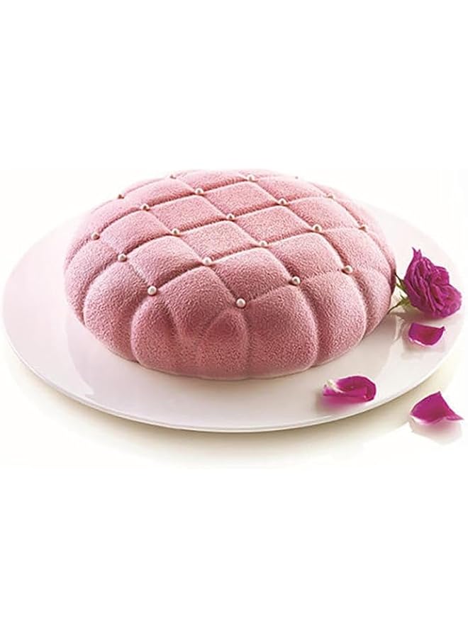 Silikomart Eleganza Elegance Silicone Mold Flexible Cake Pan With 3D Tufted Detailing Easily Unmolds Oven Microwave Freezer And Dishwasher Safe 57 1 2 Fluid Ounces Gray - Image 1