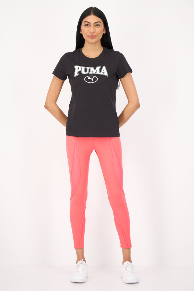 PUMA Women Round Neck Short SleeveBrand Logo T-Shirt, Black  - Image 4
