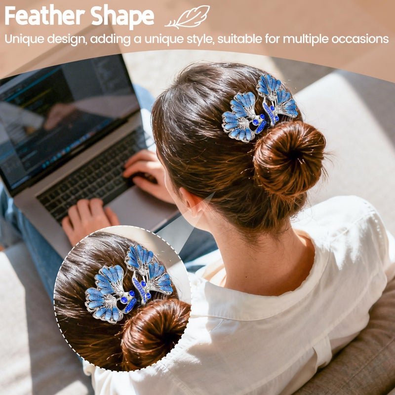Yanwenx 2 Pcs Bun Maker Crystal Hair Bun Maker French Twist Hair Disk for Women Ginkgo Leaf Lazy Hair Curler Hair Accessories for Women Girls - Image 5
