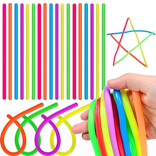 Estimable 100 PCS Colorful Stretchy Fidget Strings Sensory Toys Carnival Prizes Fidget Stress Relief Toy for Classroom Prize Children Gift Birthday Party Favors Kids 48 812 - Image 1