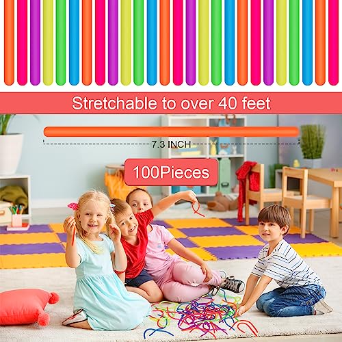 Estimable 100 PCS Colorful Stretchy Fidget Strings Sensory Toys Carnival Prizes Fidget Stress Relief Toy for Classroom Prize Children Gift Birthday Party Favors Kids 48 812 - Image 5