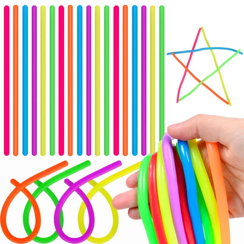 Estimable 100 PCS Colorful Stretchy Fidget Strings Sensory Toys Carnival Prizes Fidget Stress Relief Toy for Classroom Prize Children Gift Birthday Party Favors Kids 48 812 - Image 3