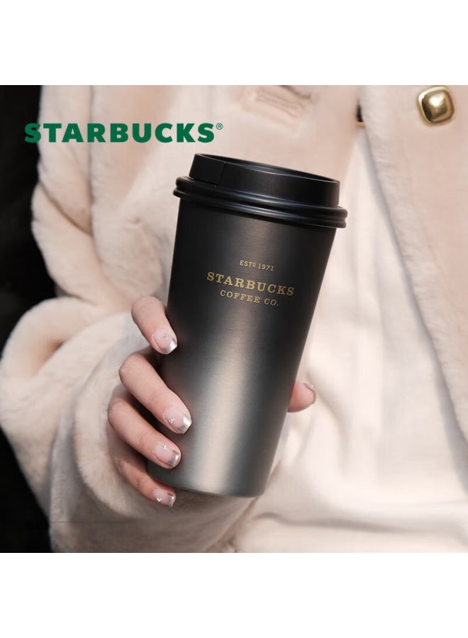 Starbucks Flow Gold Push-lid Stainless Steel Desktop Cup, 430ml, Insulated Hot And Cold Water Bottle, Graduation Gift - Image 4
