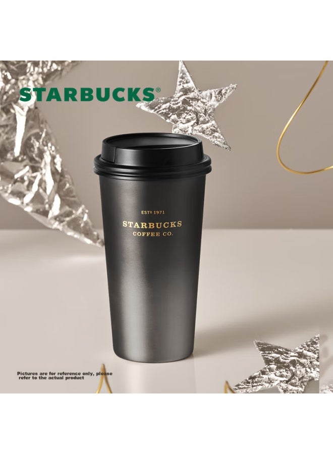 Starbucks Flow Gold Push-lid Stainless Steel Desktop Cup, 430ml, Insulated Hot And Cold Water Bottle, Graduation Gift - Image 5