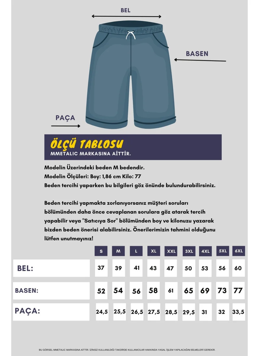 ميتاليك Men's Navy Blue Shorts - Side Pockets Elastic Waist Regular Fit Relaxed Cut